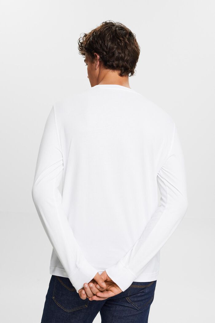 Långärmad T-shirt med rund ringning, WHITE, detail image number 4