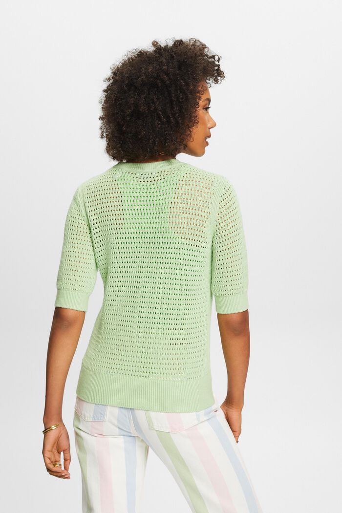 Kortärmad tröja i mesh, LIGHT GREEN, detail image number 2