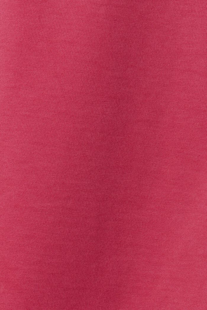 T-shirt i bomullsjersey med logo, unisexmodell, PINK FUCHSIA, detail image number 5