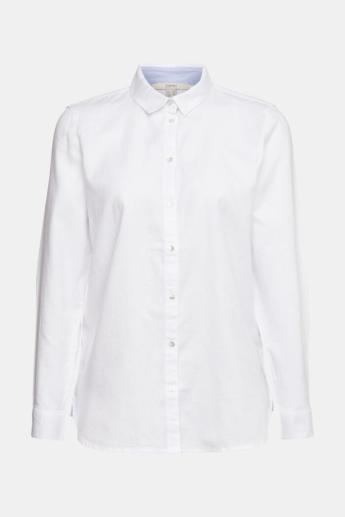 Skjortblus i 100% bomull, WHITE, detail image number 6