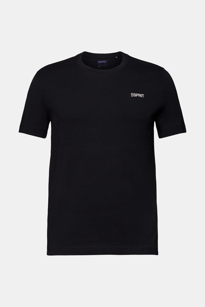 T-shirt i bomullsjersey med logo, BLACK, detail image number 5