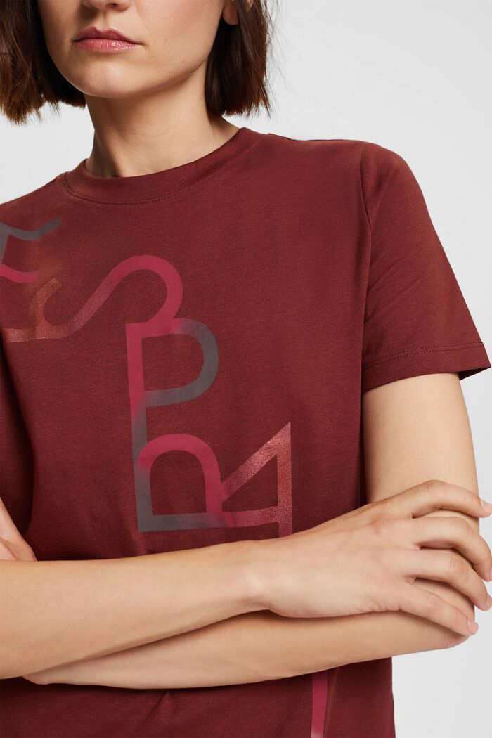 T-shirt med logo, TENCEL™-mix, BORDEAUX RED, detail image number 0