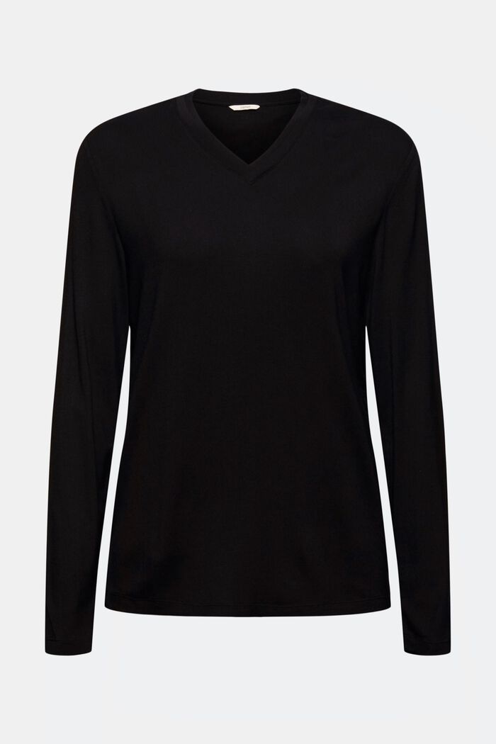 Pyjamas-T-shirt i LENZING™ ECOVERO™, BLACK, detail image number 5