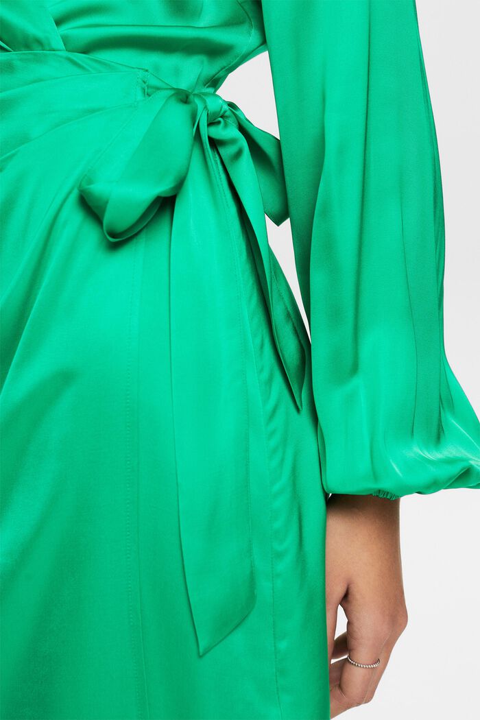 Miniklänning i satin med omlott, GREEN, detail image number 3
