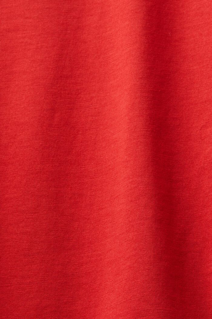 T-shirt i pimabomull med tryck, unisexmodell, DARK RED, detail image number 5