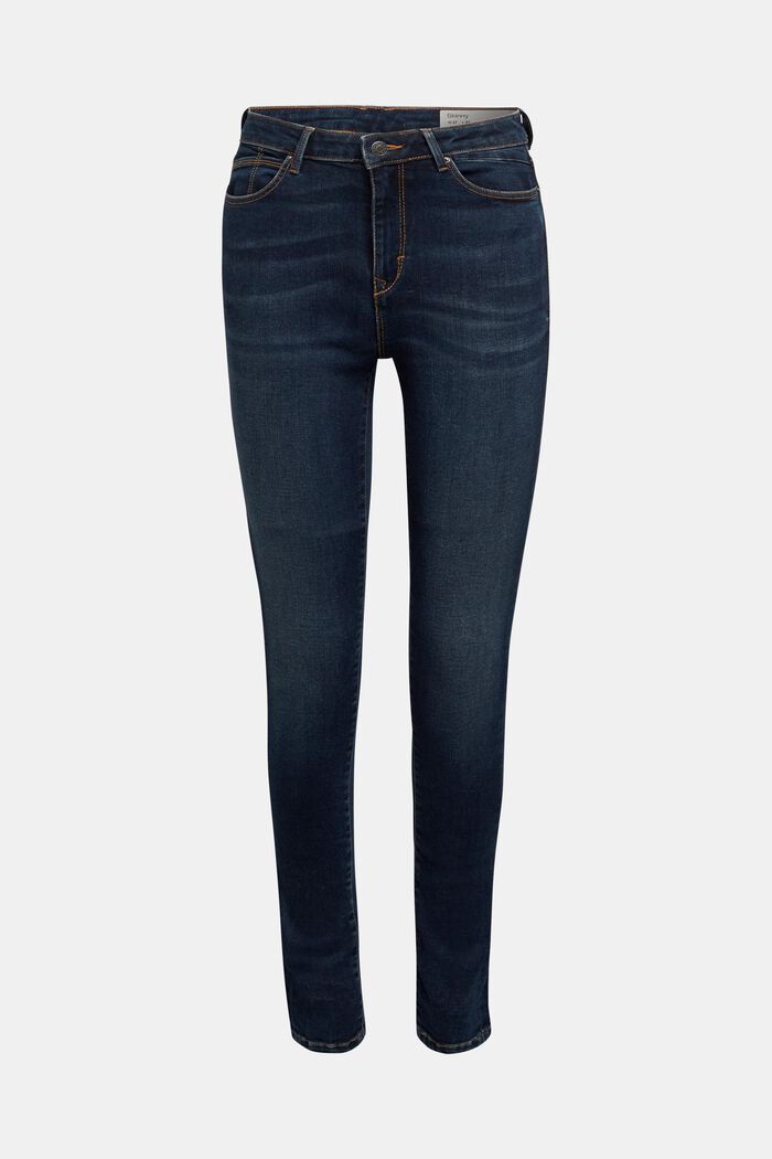Jeans i bomullsmix med stretchkomfort, BLUE DARK WASHED, detail image number 0