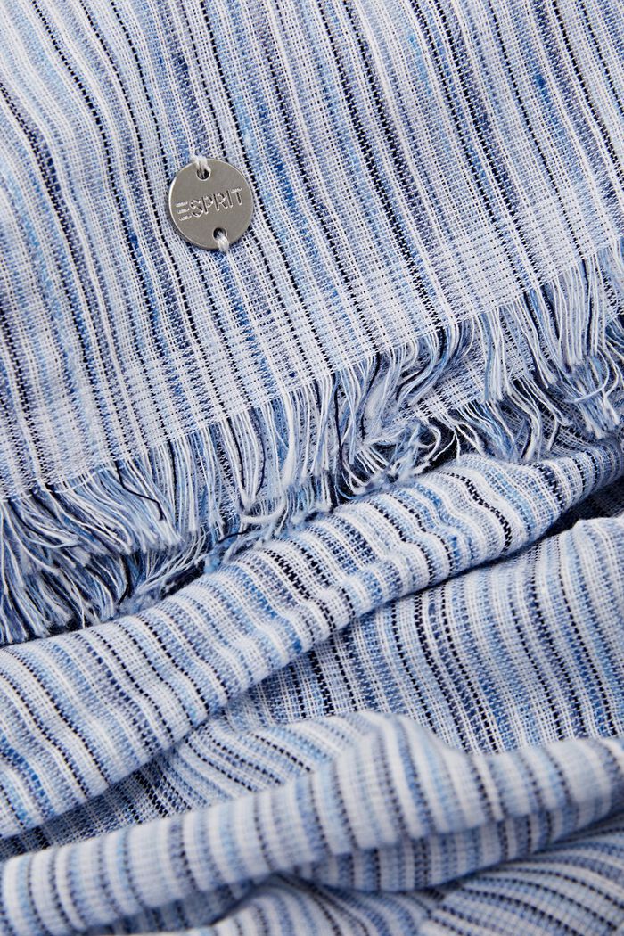 Mönstrad sjal med rå kant, LIGHT BLUE, detail image number 1