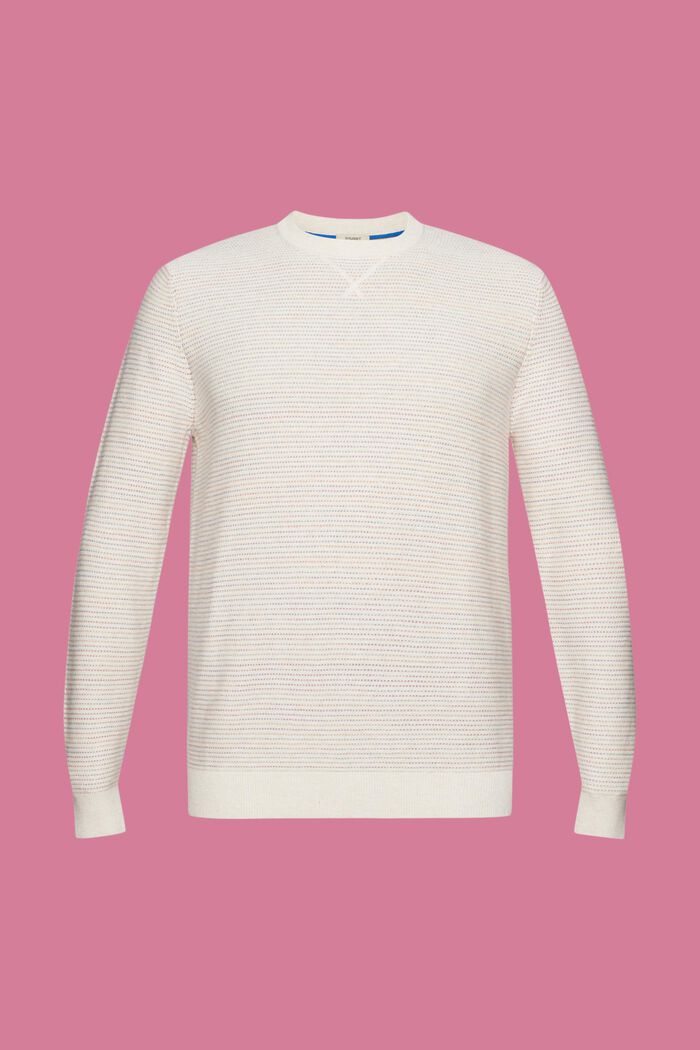 Färgglad randig tröja av ekologisk bomull, OFF WHITE, detail image number 6