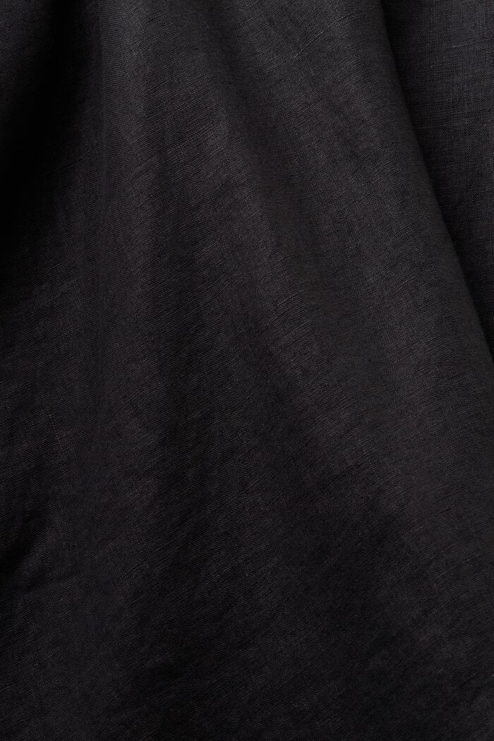 A-linjeformad midikjol i linne, BLACK, detail image number 5