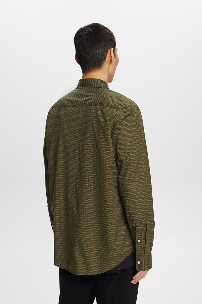 Bomullsskjorta med tryck i ledig passform, DARK KHAKI, detail image number 3