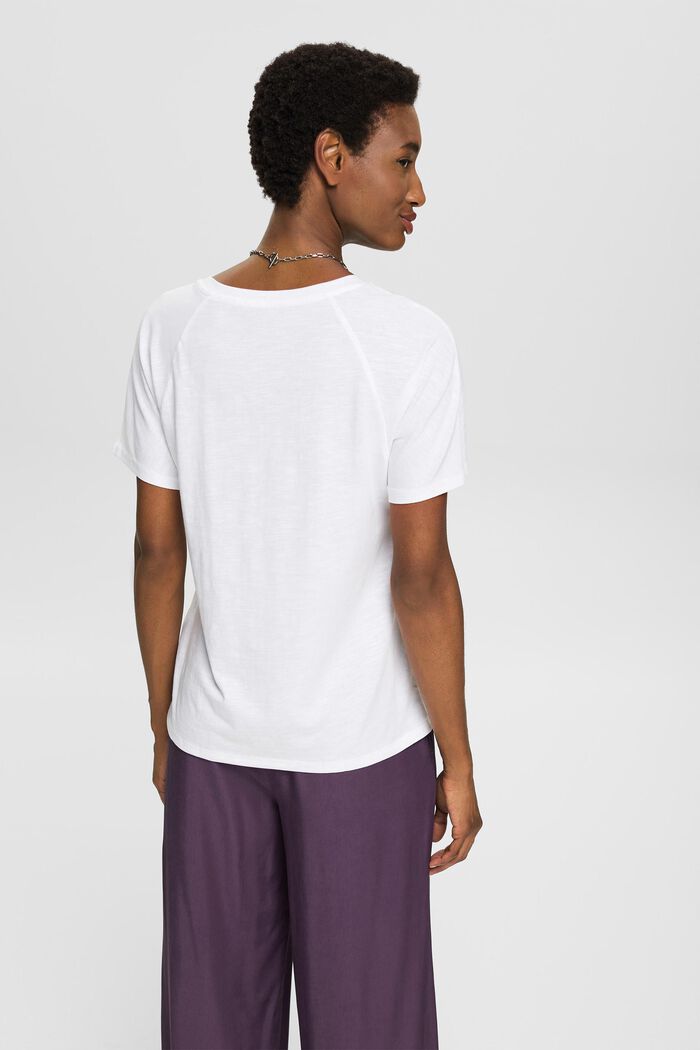 T-shirt med tryck i bomullsmix, WHITE, detail image number 3
