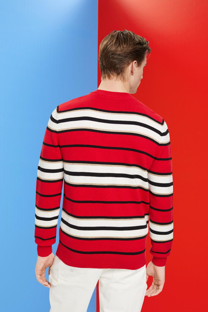 Randig tröja med kashmir, RED, detail image number 3
