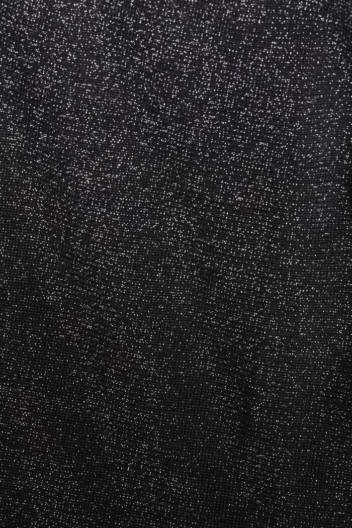 Stickad klänning med glittereffekt, BLACK, detail image number 6