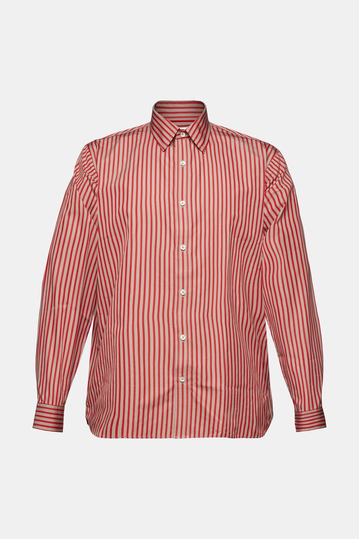 Randig skjorta i poplin, DARK RED, detail image number 6