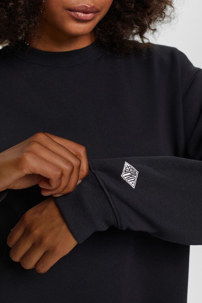 Sweatshirt i bomullsmix, BLACK, detail image number 2