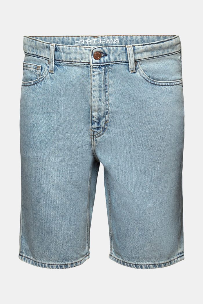 Lediga jeansshorts med medelhög midja, BLUE LIGHT WASHED, detail image number 7