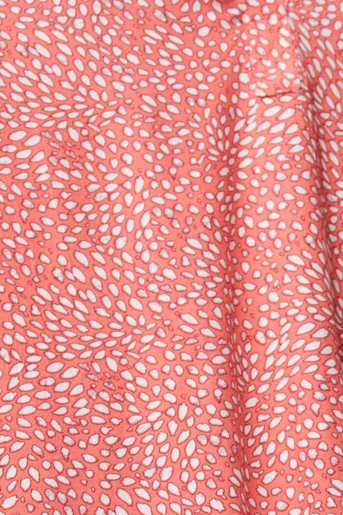 Mönstrad blus i LENZING™ ECOVERO™, NEW CORAL, detail image number 4