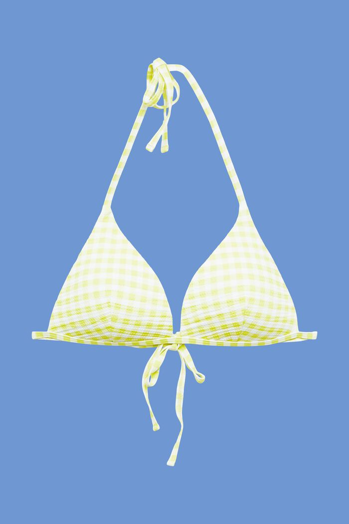 Vadderad halterneck-bikiniöverdel, LIME YELLOW, detail image number 4