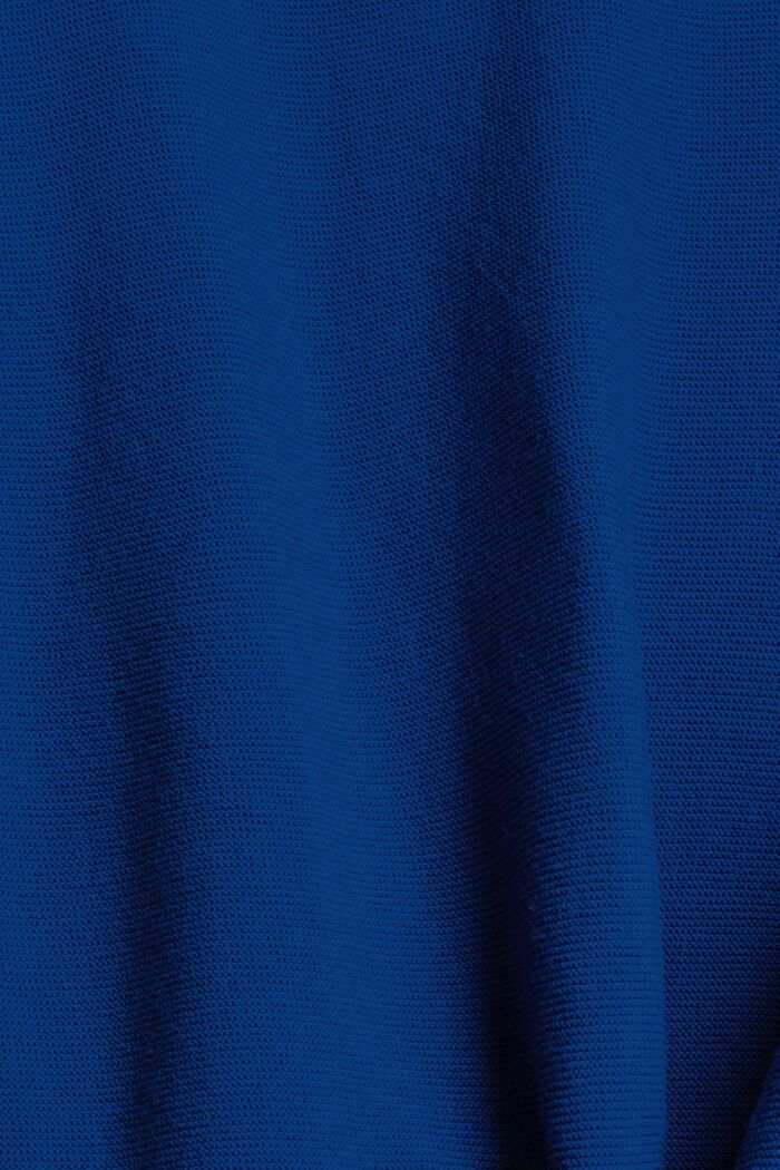 Stickad tröja av 100% ekobomull, BRIGHT BLUE, detail image number 4