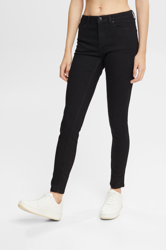 Jeans i bomullsmix med stretchkomfort, BLACK RINSE, detail image number 1