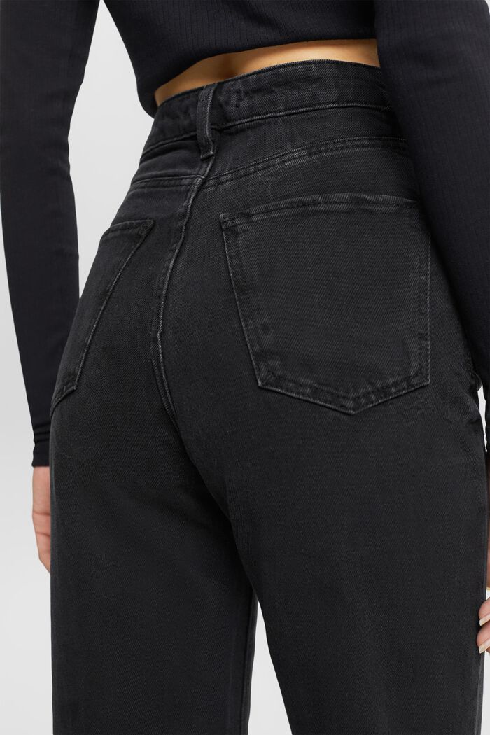 Jeans i 80-talsmodell, 100% bomull, BLACK DARK WASHED, detail image number 4