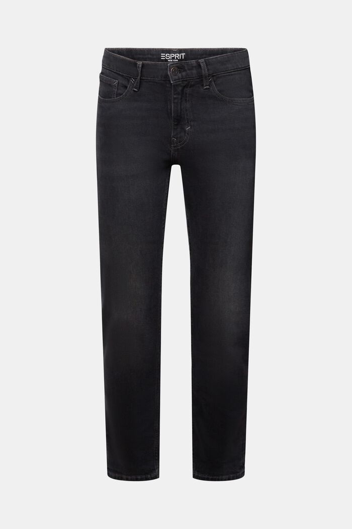 Smala jeans med medelhög midja, BLACK DARK WASHED, detail image number 7