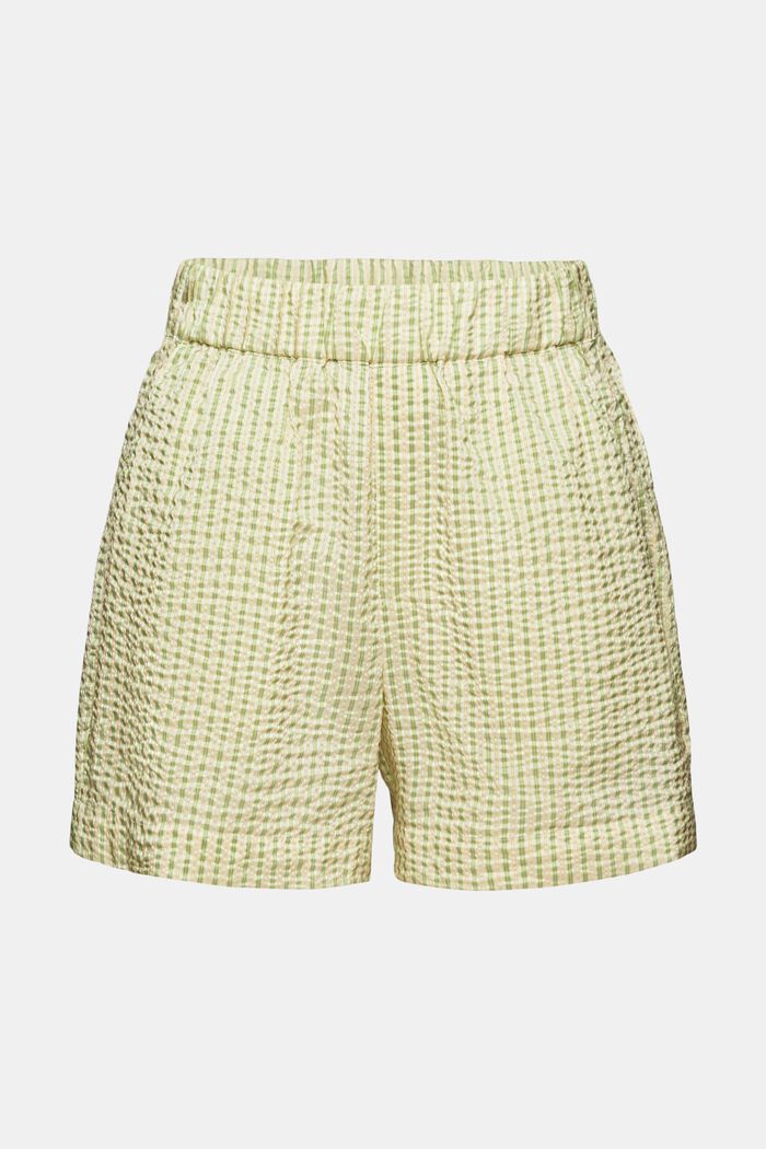 Krinklade randiga shorts, LIGHT GREEN, detail image number 7