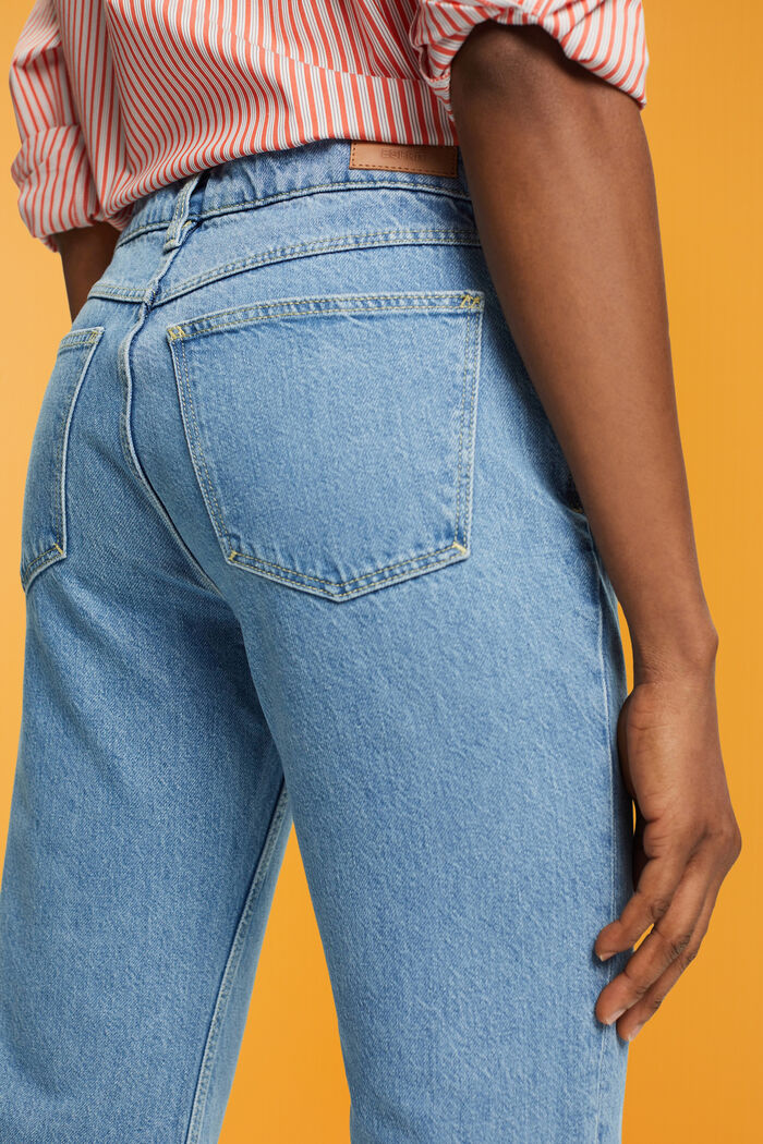 Mönstrade korta jeans, 100% bomull, BLUE LIGHT WASHED, detail image number 4