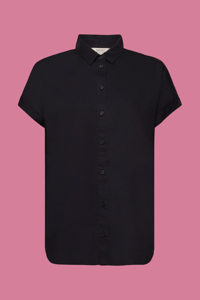Skjortblus i 100% bomull, BLACK, detail image number 6