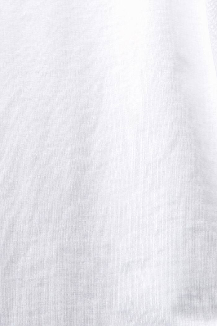T-shirt med logo och rund ringning, WHITE, detail image number 4