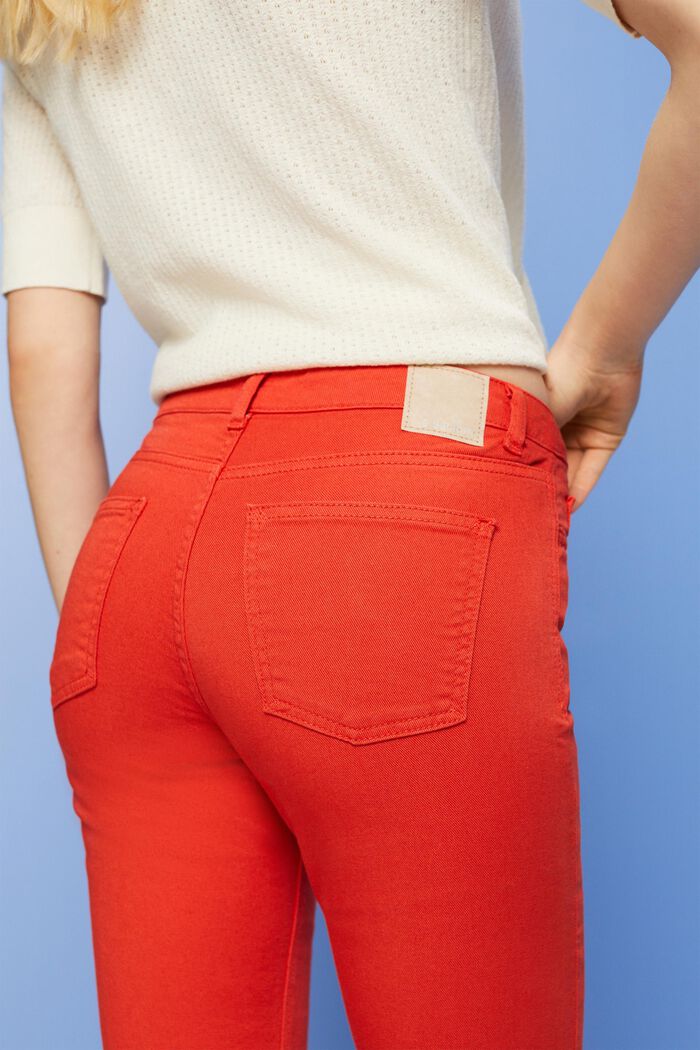 Smala jeans med medelhög midja, ORANGE RED, detail image number 4