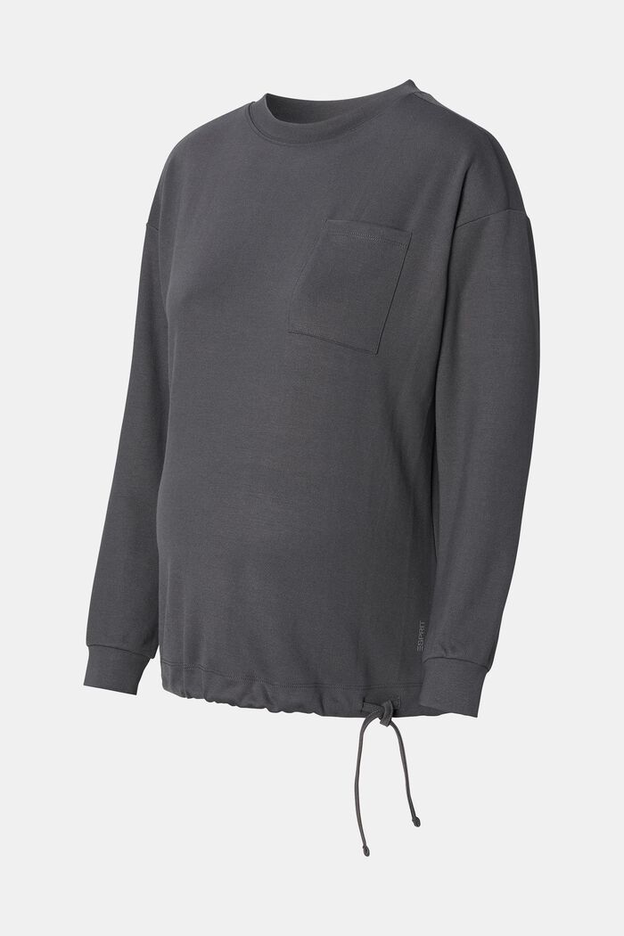 Återvunnet material: sweatshirt med dragsko, CHARCOAL GREY, overview