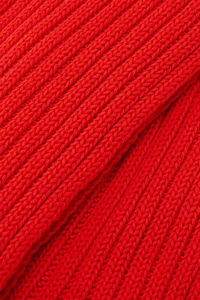 Ribbstickad tubhalsduk, 100% bomull, ORANGE RED, detail image number 1