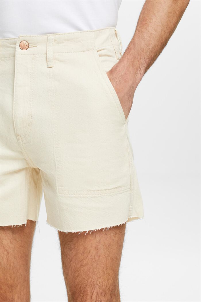 Jeansshorts med medelhög midja, OFF WHITE, detail image number 4