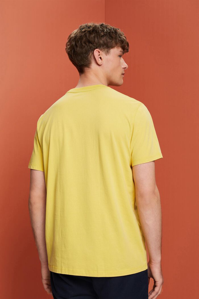 Plaggfärgad T-shirt i jersey, 100% bomull, DUSTY YELLOW, detail image number 3