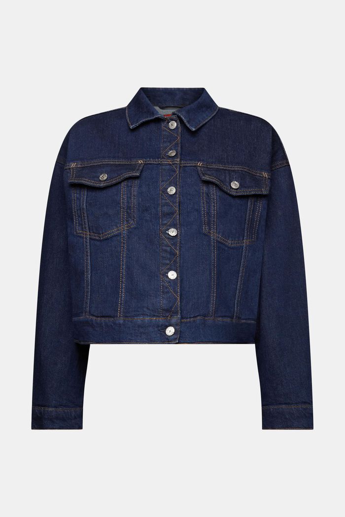 Premium-jeansjacka i truckerstil, BLUE RINSE, detail image number 6