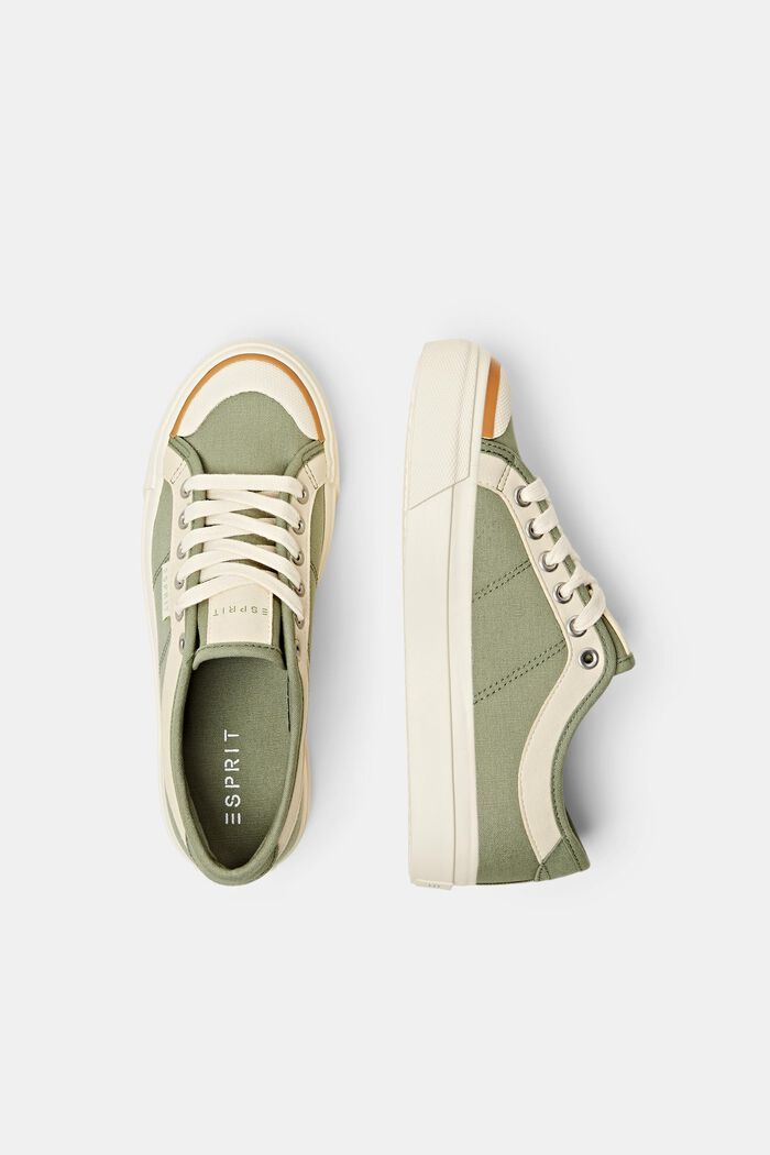 Sneakers med platåsula, KHAKI GREEN, detail image number 5
