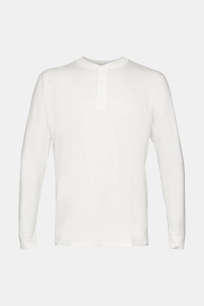 Långärmad tröja med knappar, OFF WHITE, detail image number 7