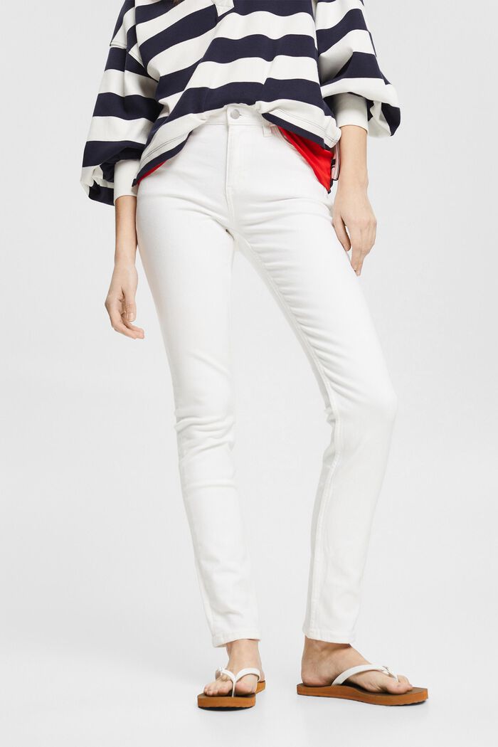 Smala jeans med stretch, WHITE, detail image number 0