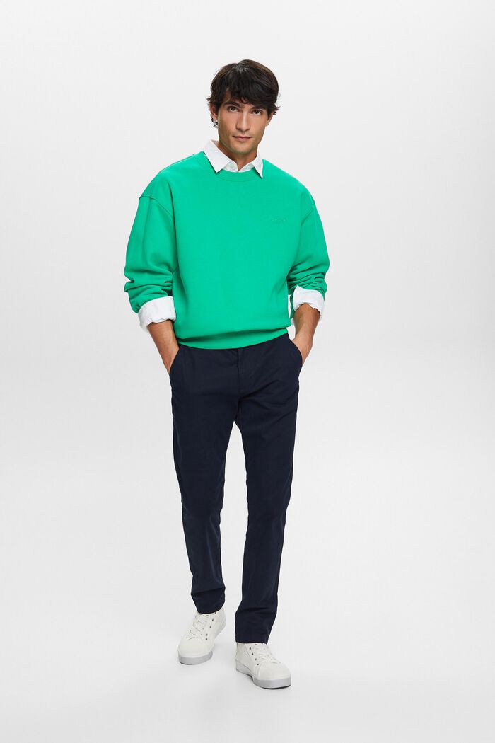 Sweatshirt med logobroderi, GREEN, detail image number 4