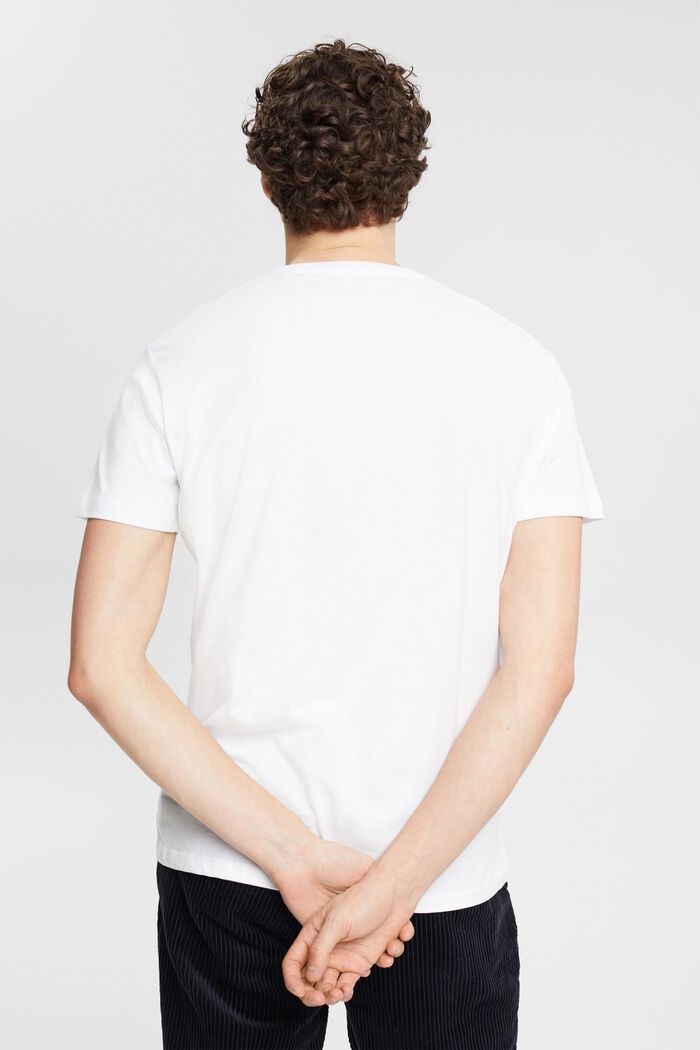 T-shirt med präglad logo, WHITE, detail image number 3