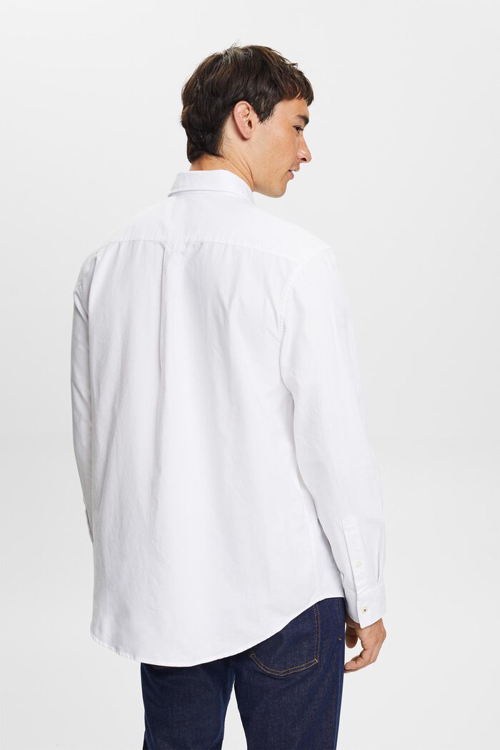Button down-skjorta i bomullspoplin, WHITE, detail image number 4