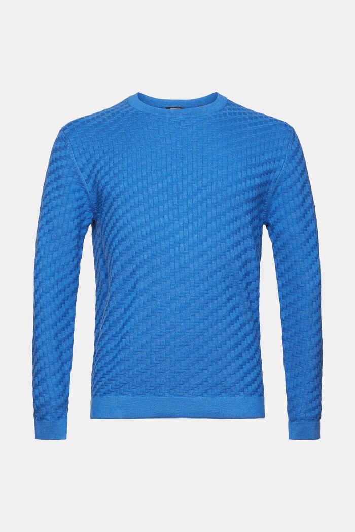 Strukturerad rundringad tröja, BLUE, detail image number 7