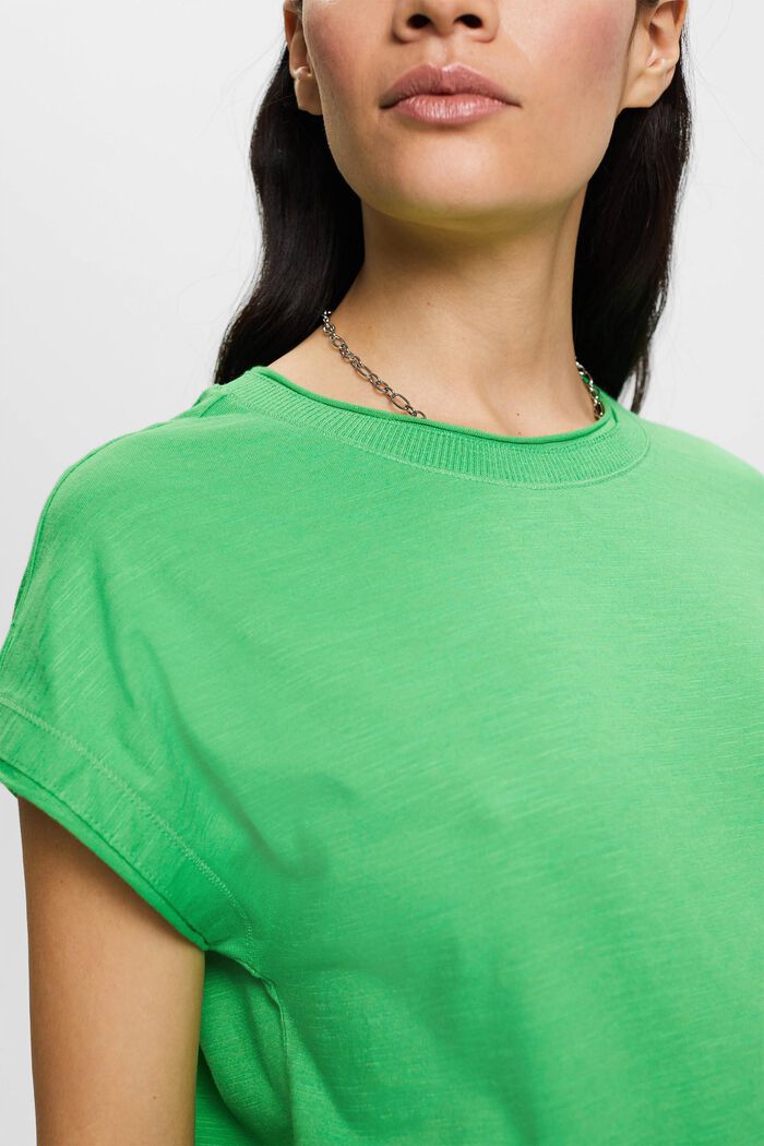 T-shirt med rullkant, GREEN, detail image number 2
