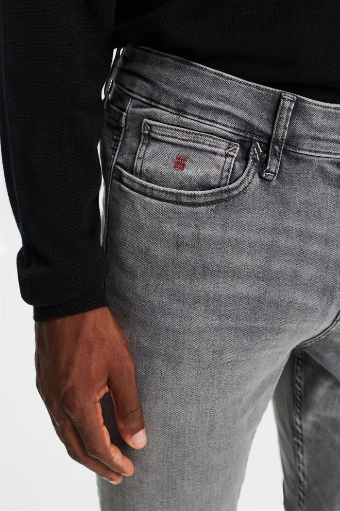 Skinny-jeans med mellanhög midja, GREY LIGHT WASHED, detail image number 2