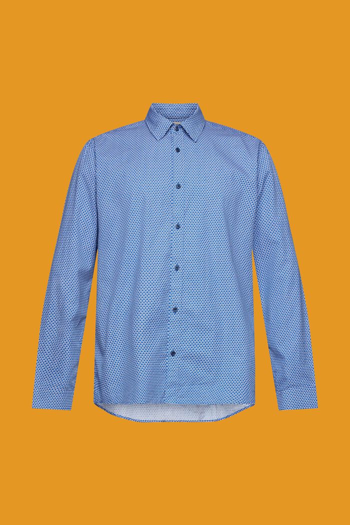 Helmönstrad skjorta med smal passform, BLUE, detail image number 6