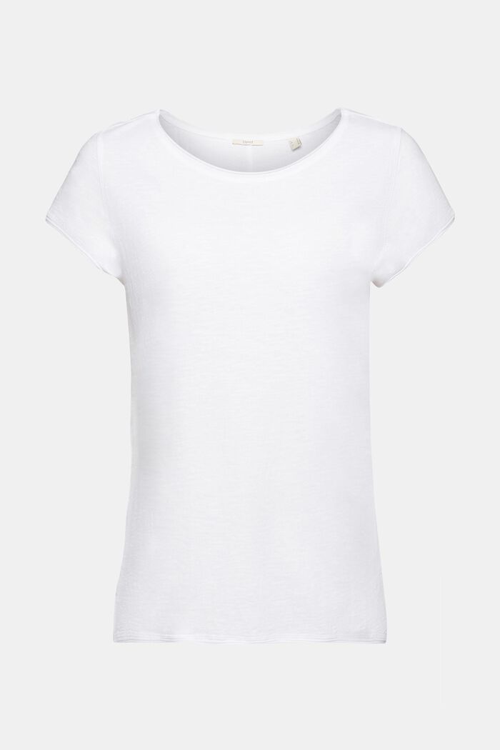 T-shirt i bomull med slub-struktur, WHITE, detail image number 5