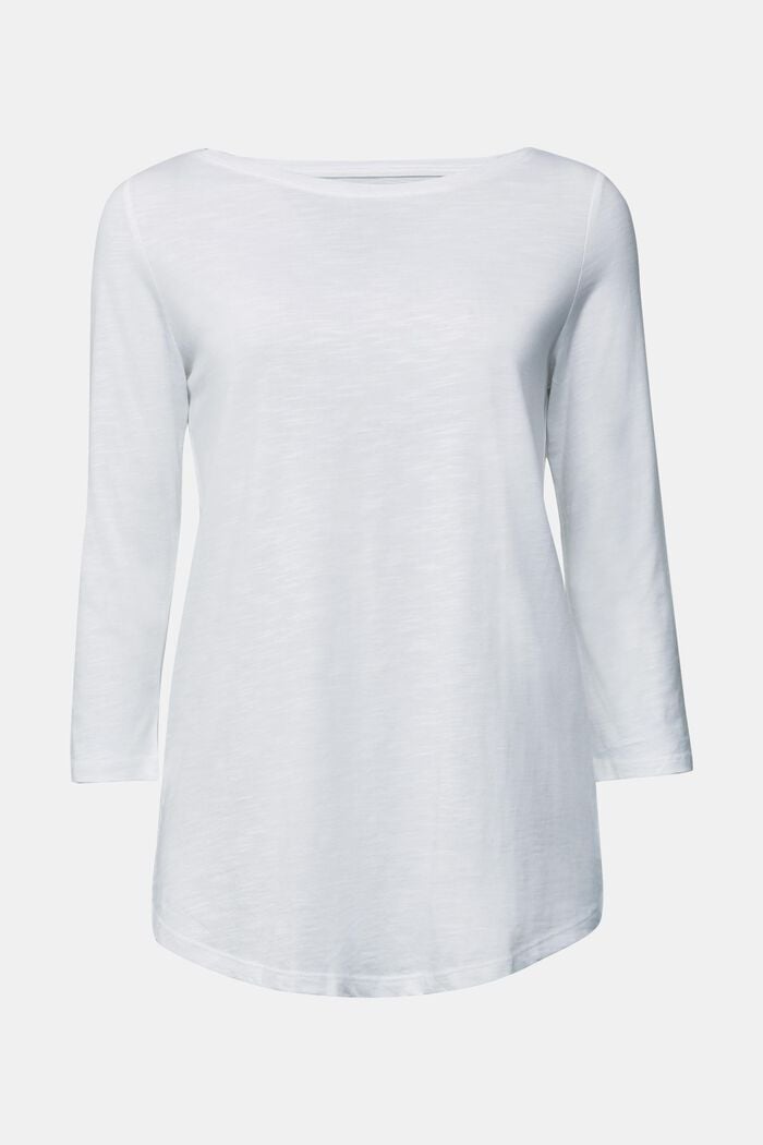 Jersey-T-shirt med ekologisk bomull, WHITE, detail image number 0