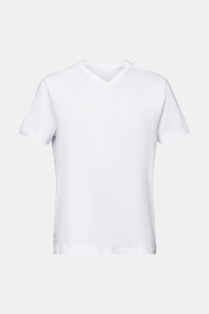 V-ringad T-shirt av ekologisk bomull, WHITE, detail image number 6