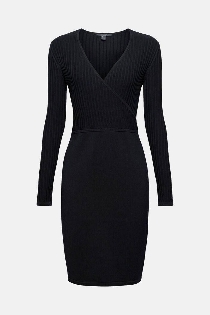 Stickad klänning med LENZING™ ECOVERO™, BLACK, detail image number 2